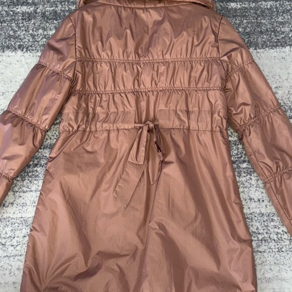 Elegant Long Jacket with Real Fox Fur Collar & Bow Detail - Picture 3 of 3